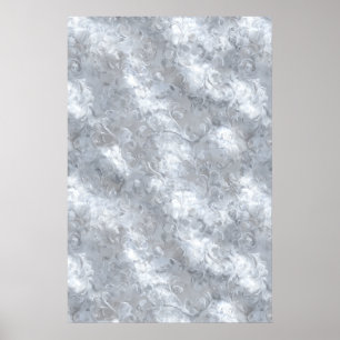 Elegante Perlen-Silber-Frost-Glanz abstraktes Must Poster