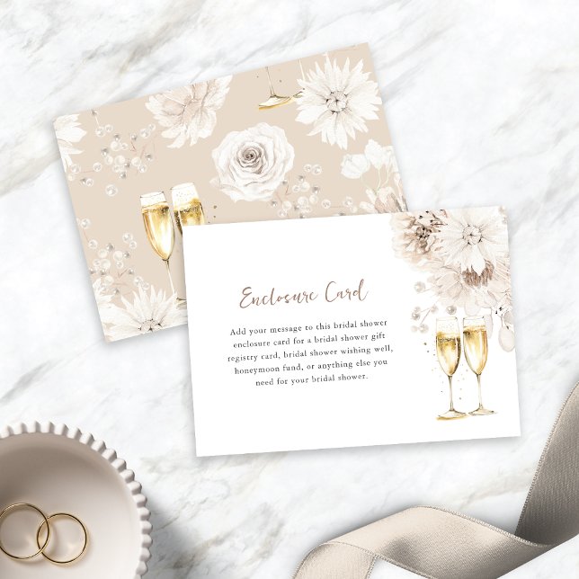 Elegante Perlen und Prosecco Begleitkarte (Elegant Pearls and Prosecco Enclosure Card
)