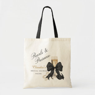 Elegante Perlen- und Prosecco-Brautjunggesellinnen Tragetasche