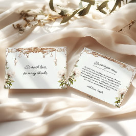 Elegante Perlen und Prosecco Dankeschön Karte