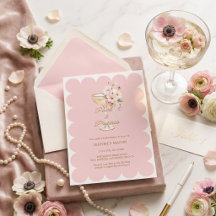 Elegante Perlen und Prosecco-Rosa Brautparty