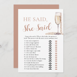 Elegante Perlen und Prosecco sagte er, sie sagte S Einladung