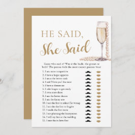 Elegante Perlen und Prosecco sagte er, sie sagte S Einladung