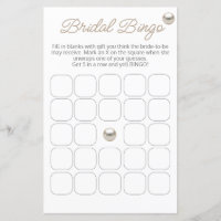 Elegante Perlenhalskette Brautparty Bingo Game