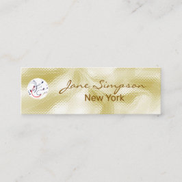 Elegante perlmuttschimmernde Goldtextur Mini Visitenkarte