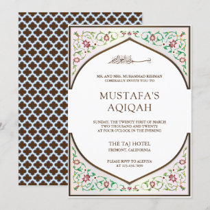 Elegante persische Mosaik-Kunst islamische Aqiqah Einladung