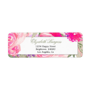 Elegante Personal Pink Rose Rücksendeadresse