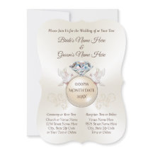 Elegante Personalisiert Love Bird Hochzeit Einladu