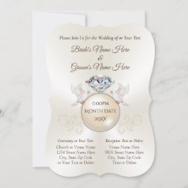 Elegante Personalisiert Love Bird Hochzeit Einladu Einladung