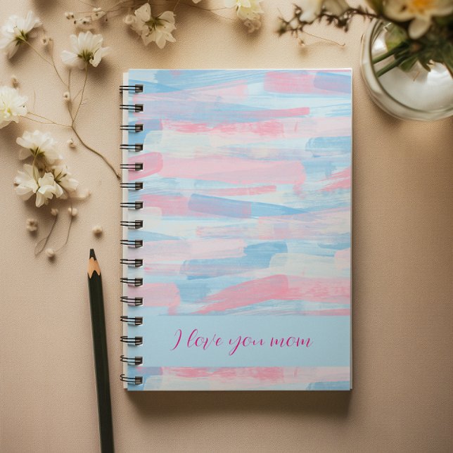 Elegante Personalisiert Pastel Art Pinselstrich Notizbuch (Elegant Personalized Pastel Art Brushstroke Notebook)