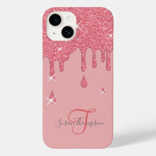 Elegante Personalisiert-rosa-Effekt-Glitzern Case-Mate iPhone 14 Hülle