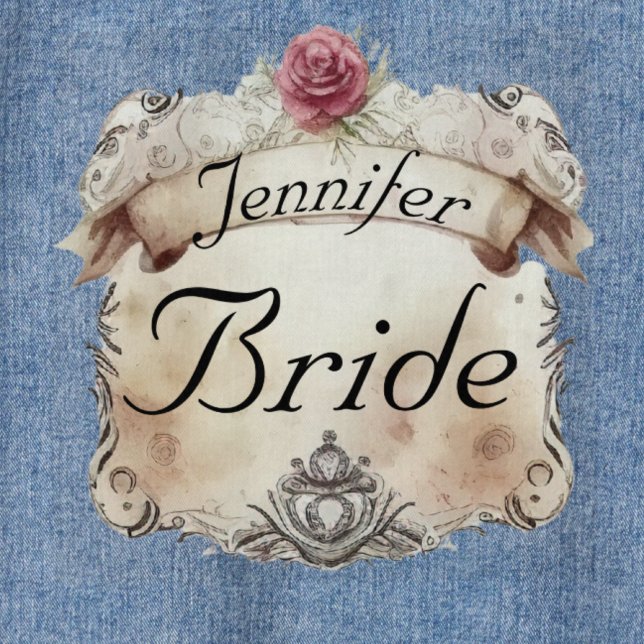 Elegante Personalisierte Blumenbride mit Denim Jac Jeansjacke (Von Creator hochgeladen)