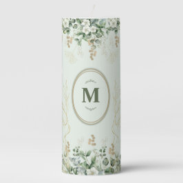 Elegante Personalisierte Blumenkruste Stumpenkerze