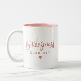Elegante Personalisierte Bridesmaid Hochzeitscoffe Zweifarbige Tasse