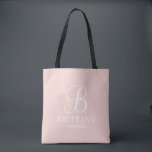 Elegante Personalisierte Bridesmaid in Schwarz und<br><div class="desc">Elegante Personalisierte Bridesmaid-Geschenke in Schwarz und Weiß mit personalisierten Monogrammen im eleganten Schriftart-Stil mit dem Namen und der Titel der Brautjungfrau im klassischen Serif-Schriftart-Stil auf rosafarbenem Hintergrund. Auch perfekt für die Trauzeugin,  Blumenmädchen,  Brautmutter und vieles mehr.</div>