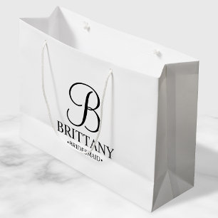 Elegante Personalisierte Bridesmaid in Schwarz und Große Geschenktüte