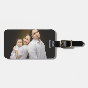 Elegante personalisierte Familienfotocollage Gepäckanhänger