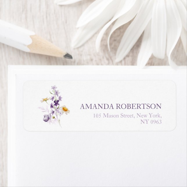Elegante Personalisierte Floral Address Labels (Insitu)