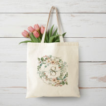 Elegante Personalisierte Florale Monogramm-Name-Ta