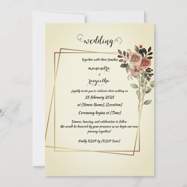 Elegante Personalisierte Foto Hochzeitskarte Save The Date (Rückseite)