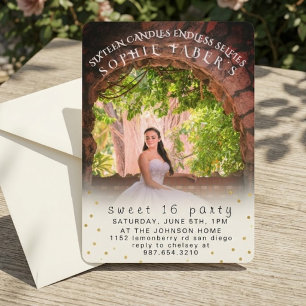 Elegante personalisierte Foto-Sweet-Sixteen-Geburt Einladung