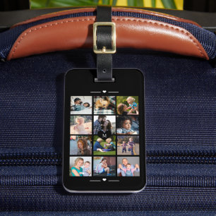 Elegante personalisierte Fotocollage Monogramm Her Gepäckanhänger