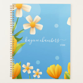 Elegante, Personalisierte Gelb- und Weiß-Blume nac Planer