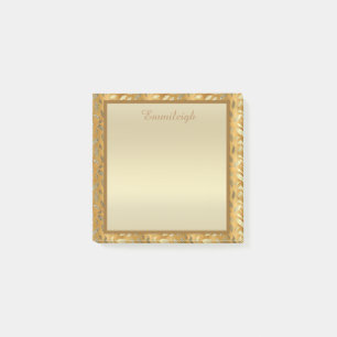 Elegante personalisierte goldene Blätter Post-it-N Post-it Klebezettel