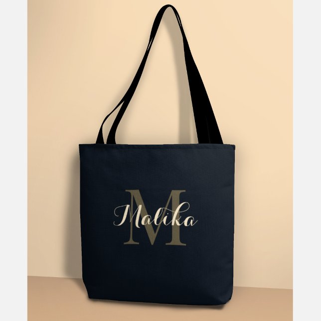 Elegante personalisierte goldene Monogramm-Tasche  (Von Creator hochgeladen)