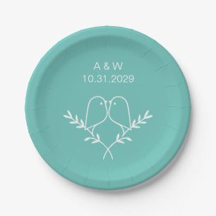 Elegante Personalisierte Hochzeit - Benutzerdefini Pappteller