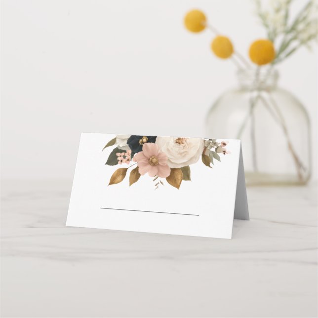 Elegante personalisierte Hochzeits-Blumen-  Platzkarte (Vorderseite)