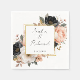 Elegante personalisierte Hochzeitsservietten mit B Serviette