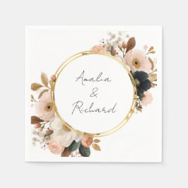 Elegante personalisierte Hochzeitsservietten mit B Serviette