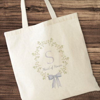 Elegante Personalisierte Initial Bow-Trauzeugin Tragetasche