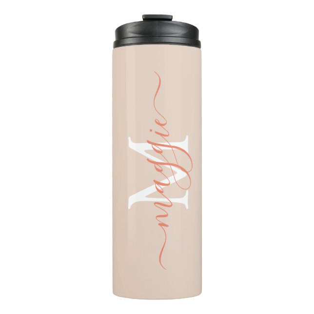 Elegante Personalisierte Initial- und Namensarmug Thermosbecher (Vorderseite)