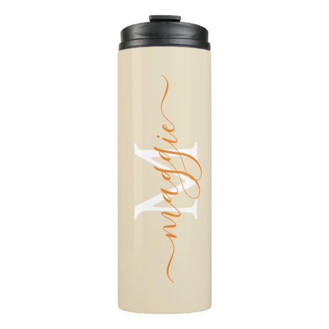 Elegante Personalisierte Initial- und Namensarmug Thermosbecher (Vorderseite)