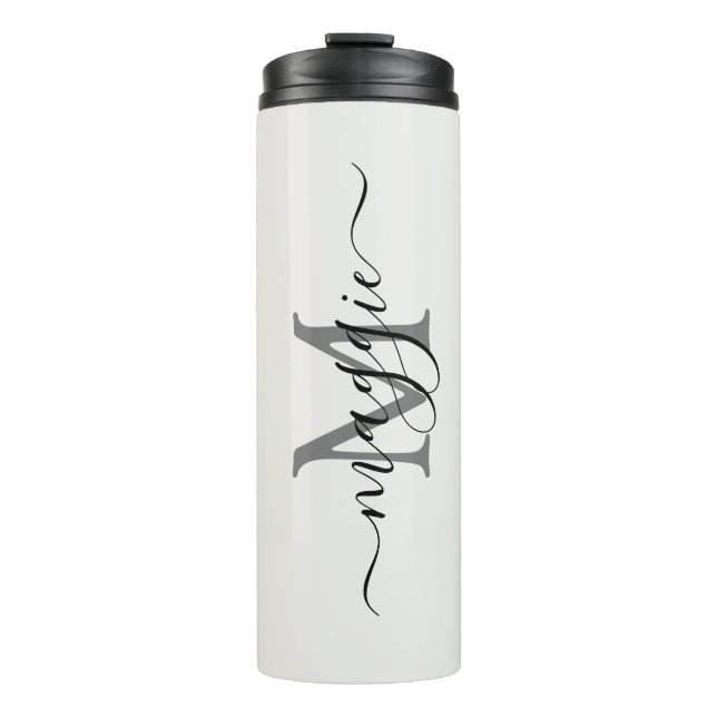 Elegante Personalisierte Initial- und Namensarmug Thermosbecher (Vorderseite)