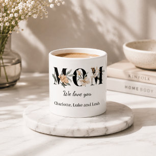 Elegante, personalisierte Kaffeetasse für Mama mit Espressotasse