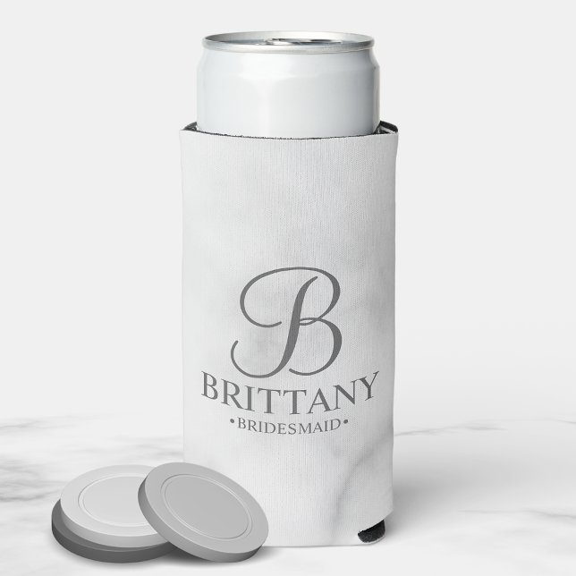 Elegante Personalisierte Monogram Bridesmaid Seltz Selters Dosenkühler (Von Creator hochgeladen)