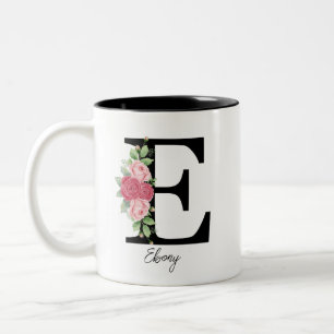 Elegante Personalisierte Monogramm Kaffeemaschine Zweifarbige Tasse
