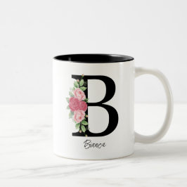 Elegante Personalisierte Monogramm-Kaffeemaschine Zweifarbige Tasse