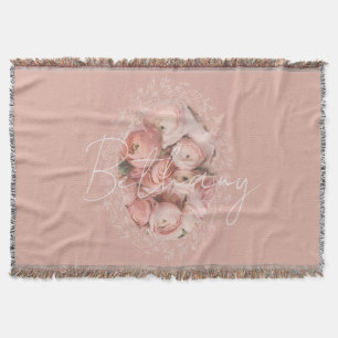 Elegante personalisierte Monogramm-Rosen Decke