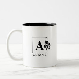 Elegante Personalisierte Monogramm-Tasse - Schwarz Zweifarbige Tasse