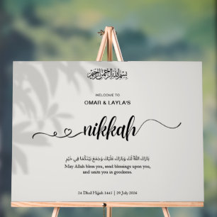 Elegante Personalisierte Nikkah Willkommen - Acrylschild