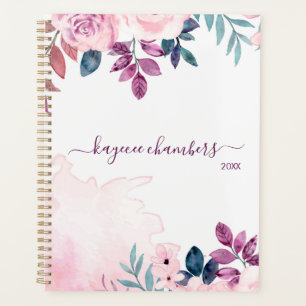 Elegante Personalisierte Rosa- und Lilatöne Planer