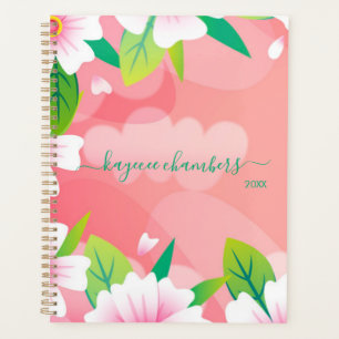 Elegante Personalisierte Rosa und Weiß Blume nach Planer