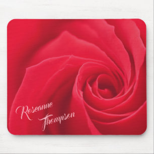 Elegante personalisierte rote Rose Mousepad