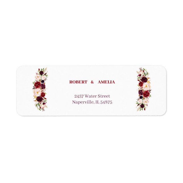 Elegante Personalisierte Rücksendeadresse Florral (Vorne)