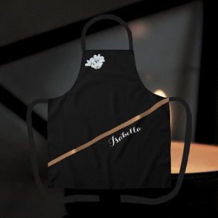 Elegante Personalisierte Schwarz-weiße Minimalisti Schürze