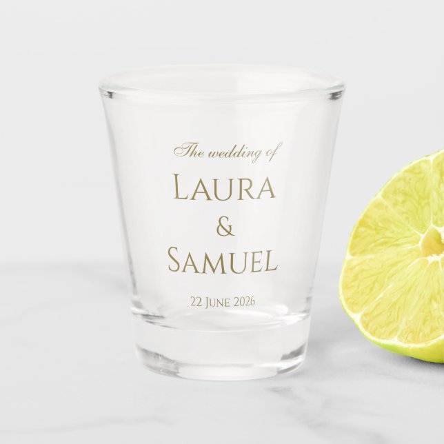 Elegante Personalisierte Shot Glass-Gastgeschenke  Schnapsglas (Vorderseite)